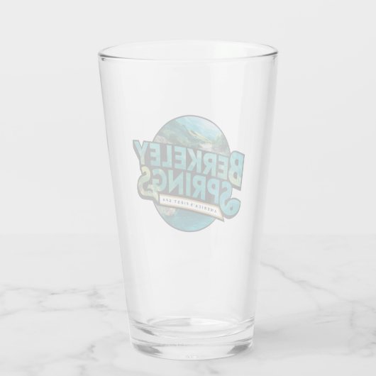 Berkeley Springs Illustratie Reizen Logo Glas (Achterkant)