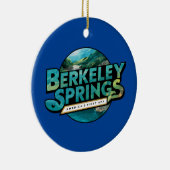 Berkeley Springs Illustratie Reizen Logo Keramisch Ornament (Rechts)