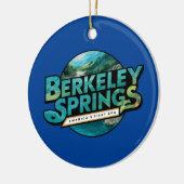 Berkeley Springs Illustratie Reizen Logo Keramisch Ornament (Links)