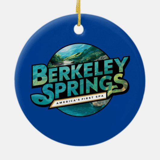 Berkeley Springs Illustratie Reizen Logo Keramisch Ornament (Achterkant)
