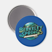 Berkeley Springs Illustratie Reizen Logo Magneet (Voorkant / Achterkant)