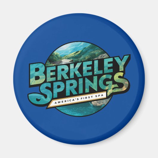 Berkeley Springs Illustratie Reizen Logo Magneet (Voorkant)