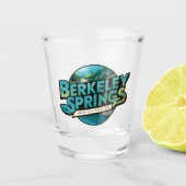 Berkeley Springs Illustratie Reizen Logo Shot Glas (Voorkant)
