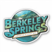 Berkeley Springs Illustratie Reizen Logo Sticker (Voorkant)