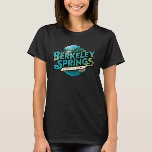 Berkeley Springs Illustratie Reizen Logo T-shirt (Voorkant)