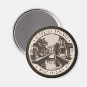 Berkeley Springs West Virginia Illustratie Badge Magneet (Voorkant / Achterkant)