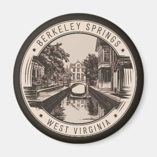 Berkeley Springs West Virginia Illustratie Badge Magneet