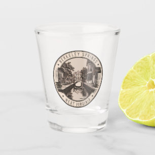 Berkeley Springs West Virginia Illustratie Badge Shot Glas