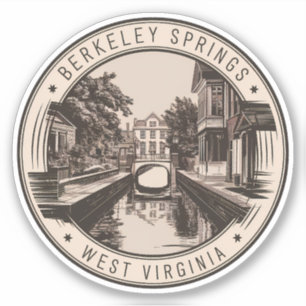 Berkeley Springs West Virginia Illustratie Badge Sticker