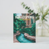Berkeley Springs West Virginia Illustratie Reis Briefkaart (Staand voorkant)
