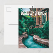 Berkeley Springs West Virginia Illustratie Reis Briefkaart (Voorkant / Achterkant)