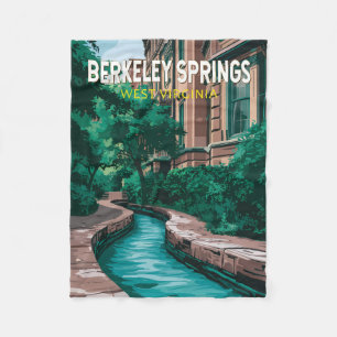 Berkeley Springs West Virginia Illustratie Reis Fleece Deken