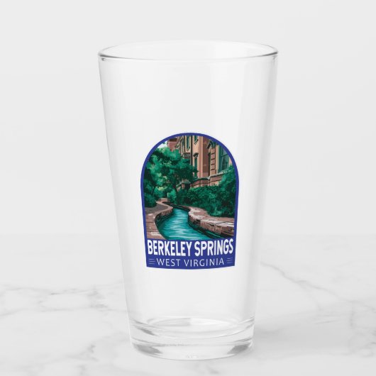 Berkeley Springs West Virginia Illustratie Reis Glas (Voorkant)