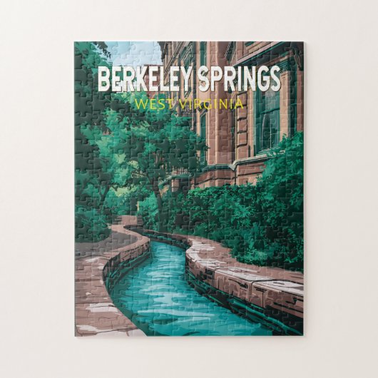 Berkeley Springs West Virginia Illustratie Reis Legpuzzel (Verticaal)