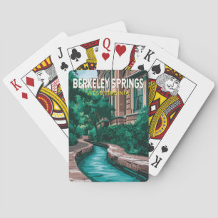 Berkeley Springs West Virginia Illustratie Reis Pokerkaarten