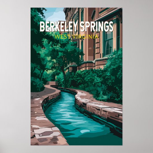Berkeley Springs West Virginia Illustratie Reis Poster (Voorkant)