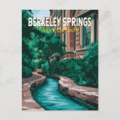 Berkeley Springs West Virginia Illustratie Reizen Briefkaart (Voorkant)
