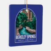Berkeley Springs West Virginia Illustratie Reizen Keramisch Ornament (Rechts)