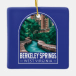 Berkeley Springs West Virginia Illustratie Reizen Keramisch Ornament<br><div class="desc">Berkeley Springs retro vector reisontwerp. Berkeley Springs,  gelegen in de bergen van West Virginia,  heeft bezoekers aangetrokken tot zijn natuurlijke warmwaterbronnen en unieke,  artistieke cultuur.</div>