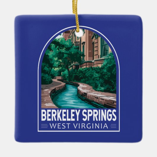 Berkeley Springs West Virginia Illustratie Reizen Keramisch Ornament (Voorkant)