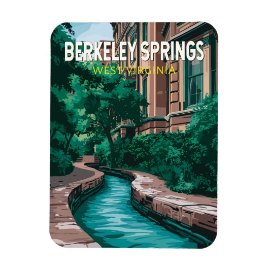 Berkeley Springs West Virginia Illustratie Reizen Magneet (Verticaal)