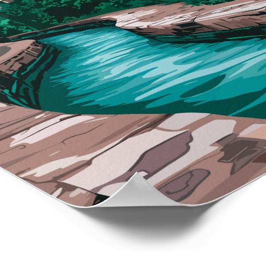 Berkeley Springs West Virginia Illustratie Reizen Poster (Hoek)