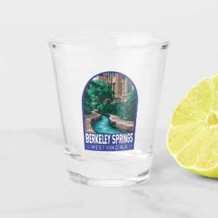 Berkeley Springs West Virginia Illustratie Reizen Shot Glas