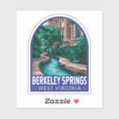 Berkeley Springs West Virginia Illustratie Reizen Sticker (Vel)