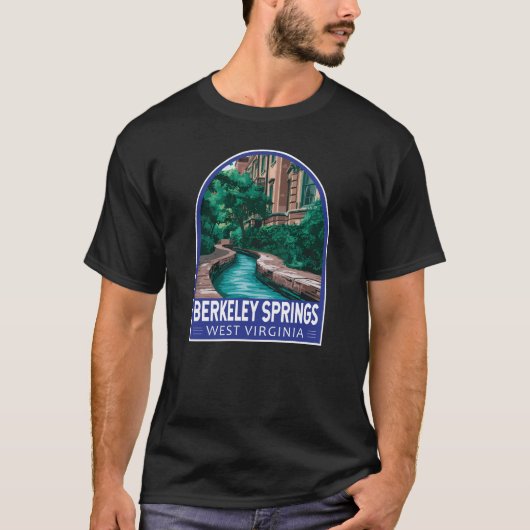 Berkeley Springs West Virginia Illustratie Reizen T-shirt (Voorkant)