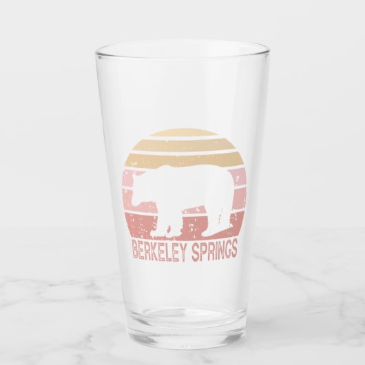 Berkeley Springs West Virginia Retro Beer Glas (Voorkant)