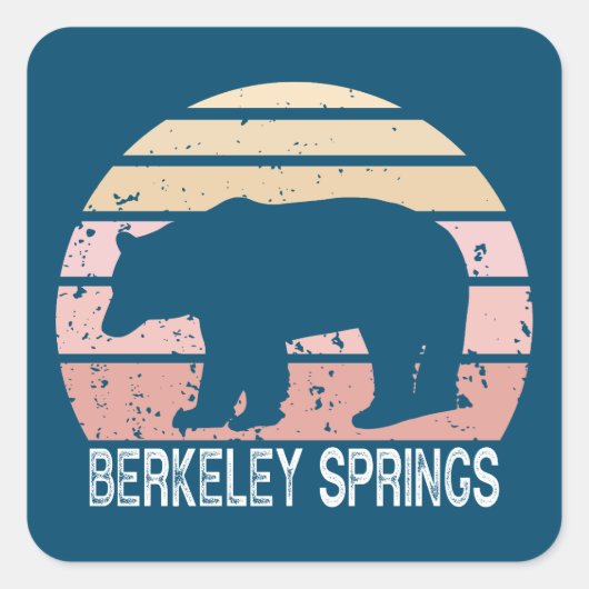Berkeley Springs West Virginia Retro Beer Vierkante Sticker (Voorkant)
