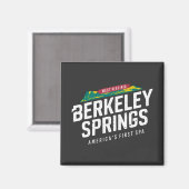Berkeley Springs West Virginia Travel Art Logo Magneet (Voorkant / Achterkant)