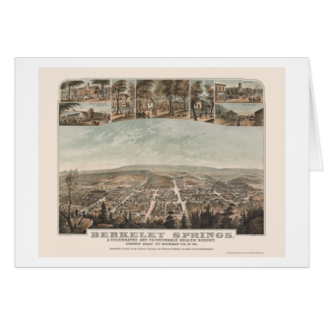 Berkeley Springs, WV Panoramic Map - 1889 (Voorkant Horizontaal)