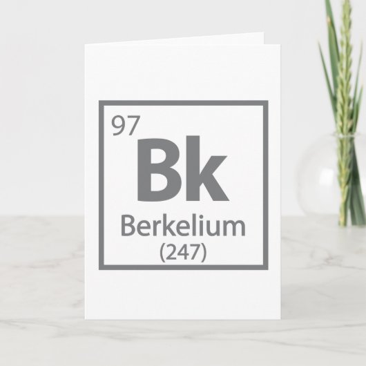 Berkelium - Berkeley Science Periodic Table Feestdagen Kaart (Voorkant)