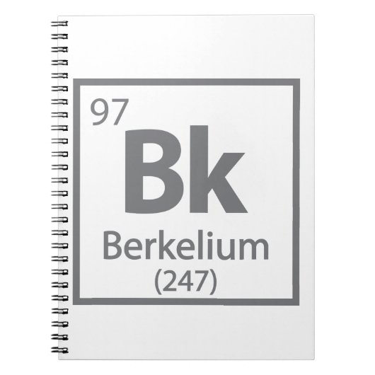 Berkelium - Berkeley Science Periodic Table Notitieboek (Voorkant)