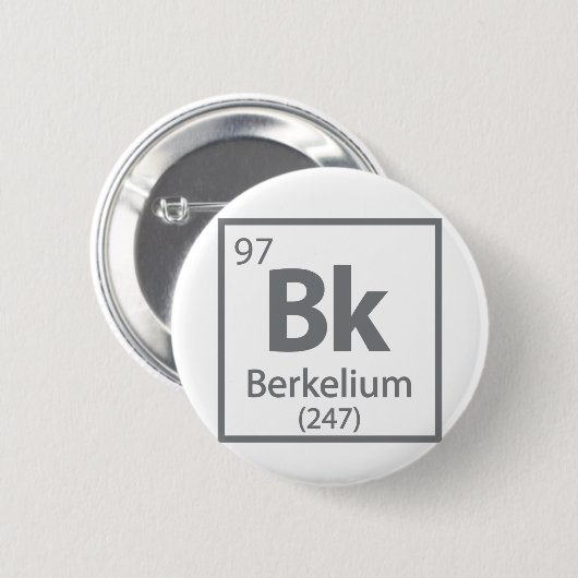 Berkelium - Berkeley Science Periodic Table Ronde Button 5,7 Cm (Voorkant /achterkant)