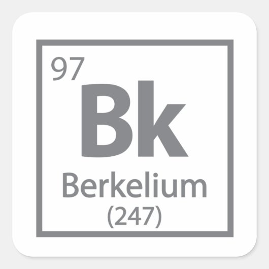 Berkelium - Berkeley Science Periodic Table Vierkante Sticker (Voorkant)