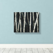 Berken bij nacht uitgerekt canvas Print (Insitu (Houten vloer))