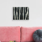 Berken bij nacht uitgerekt canvas Print (Insitu (Woonkamer))