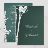 Berken Bomen Bruiloft Kaart (Voorkant / Achterkant)