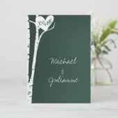 Berken Bomen Bruiloft Kaart (Staand voorkant)