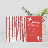 Berken Bomen Doven Vrede voor Alle Vrolijke Kerstm Feestdagenkaart (Staand voorkant)