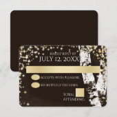 Berken Bomen en Sparkle Bruiloft RSVP Kaartje (Voorkant / Achterkant)