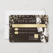 Berken Bomen en Sparkle Bruiloft RSVP Kaartje (Voorkant)