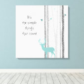 Berken Bomen Herten Inspirerend quote Canvas Afdruk (Insitu (Houten vloer))