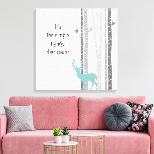 Berken Bomen Herten Inspirerend quote Canvas Afdruk (Insitu (Woonkamer))