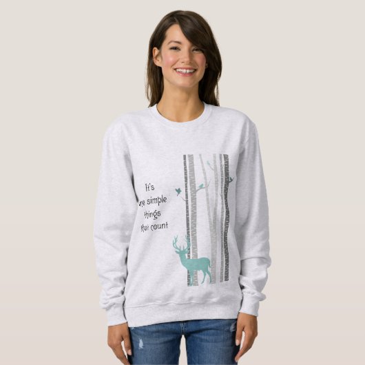 Berken Bomen Herten Inspirerend quote Trui (Voorkant volledig)