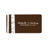 Berken Bomen Huwelijksgunsten Labels (Voorkant)