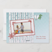 Berken Bomen Witte Vogels Rood Vrolijk Kerstfeest Feestdagenkaart (Achterkant)