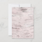 Berken Boom & Gesneden Hart Rustieke Bruiloft RSVP Kaartje (Achterkant)